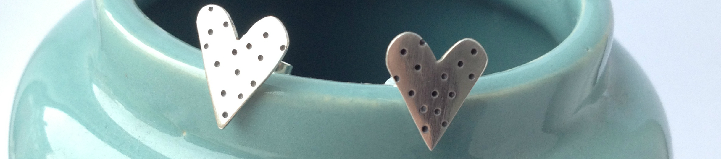 Blue Shed Jewellery Dotty heart earrings